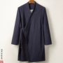 Mùa thu và mùa đông quốc phục Trung Quốc dày phần bông và vải lanh nghiêng Hanfu nam Nhật Bản áo khoác thiền dài áo dài truyền thống quần baggy nam