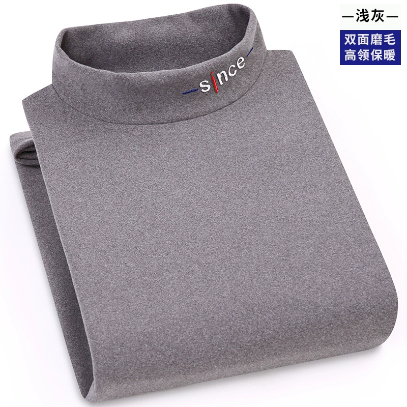 Áo len nam cao cổ của nam giới JR Áo len dệt kim mỏng thời trang Hàn Quốc Winter Solid Color Undershirt Ấm áp thủy triều - Áo len cổ tròn