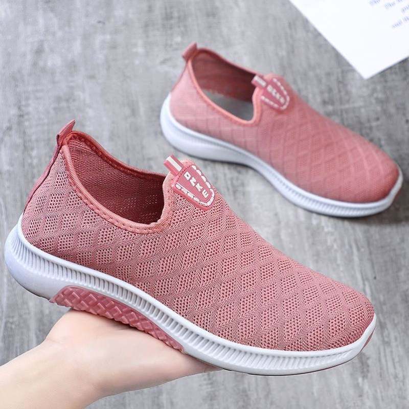 A09 Pink Tennis Shoes Standard Sneaker SizeThe old Beijing cloth shoes female motion leisure time Mom shoes Middle aged and elderly Walking shoes new pattern comfortable non-slip Women's Shoes Shoes for the elderly