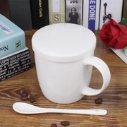 Đơn giản xương cốc văn phòng cốc nước bằng gốm có nắp muỗng sáng tạo dung tích lớn uống cà phê vài tách - Tách