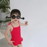 Брендовый купальник для девочек с бантиком, красный комбинезон, подходит для подростков