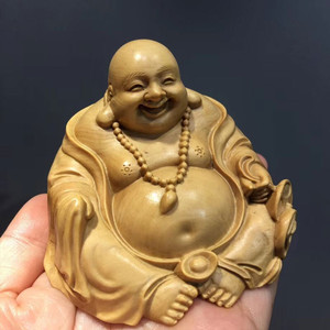 黄杨木雕弥勒佛图片