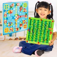 Большой двусторонний магнитный лабиринт, шариковая игрушка, интеллектуальная стратегическая игра для раннего возраста, раннее развитие, интеллектуальное развитие