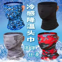 Chống nắng cổ áo nam và nữ ngoài trời băng lụa thể thao headband mùa hè cưỡi mặt nạ che tai treo mặt ma thuật khăn mặt mỏng - Kerchief / Earflap khăn che mặt đi phượt