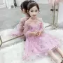 Quần áo trẻ em bé gái mùa hè mới 2019 trẻ em lớn Hàn Quốc phiên bản cổ tích công chúa hoa ba chiều ren - Khác quan ao tre em