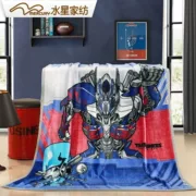 chàng trai thủy ngân dệt đơn flannel trưa ký túc xá chăn thú chăn trẻ em phá vỡ mỏng chăn Transformers - Ném / Chăn