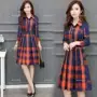 19 thương hiệu Han Chao mua váy nữ dài tay chống phong cách áo dài cổ áo váy quốc phục - Trang phục dân tộc quần sooc