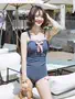 Áo tắm nữ dễ thương Nhật Bản màu Xiêm kết hợp với cô gái ngực nhỏ ngọt ngào Áo tắm nữ Hàn Quốc - Bộ đồ bơi One Piece đồ bơi liền thân tay dài