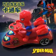 Spider-Man Xe xoay nhạc 360 độ Đồ chơi người nhện trẻ em điện chiếu sáng nhạc phổ quát bánh xe bé trai - Khác