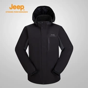 JEEP Jeep ngoài trời áo khoác nam kích thước lớn ba trong một cộng với nhung dày lông cừu quần áo leo núi hai mảnh - Quần áo ngoài trời