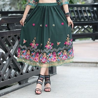 Летняя этническая ретро длинная юбка, этнический стиль, А-силуэт