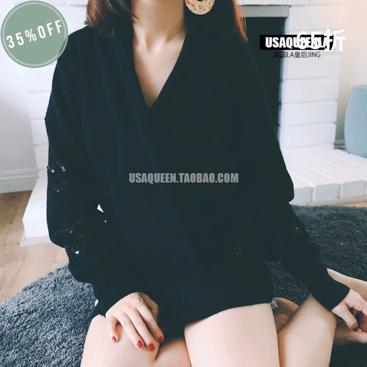 Осенняя кардиган, свитер, куртка с пайетками