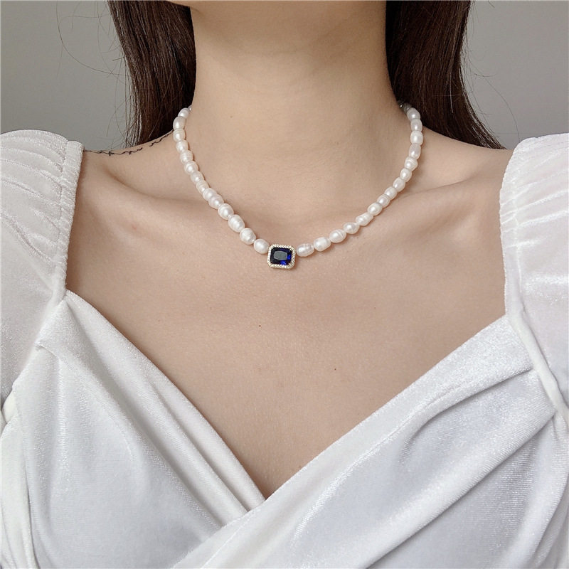 Colar de pérolas de água doce para mulher estilo palácio francês_voghion.com