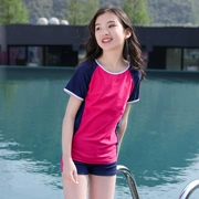 12 cô gái mặc hè 2019 mới 15 tuổi Cô gái lớn mặc đồ bơi phù hợp với áo tắm ngắn tay ngắn - Đồ bơi trẻ em
