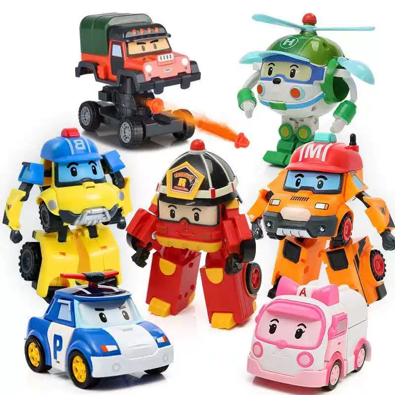 [Nhiều kết hợp] Poly cảnh sát xe biến dạng đồ chơi robot biến dạng xe cứu hộ đồ chơi trẻ em - Đồ chơi robot / Transformer / Puppet cho trẻ em