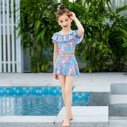 Đồ bơi bé gái dễ thương của công chúa lớn Nhật Bản Cô gái Hàn Quốc tiểu học chia váy váy trẻ em hai mảnh - Đồ bơi trẻ em