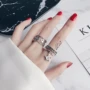 Nhẫn cổ điển Nhật Bản và Hàn Quốc hipster cá tính sinh viên đơn giản sáng tạo hoang dã chuỗi mở rộng phiên bản ngón tay đeo nhẫn đuôi nữ nhẫn lông voi