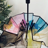Красочное обновление японского маленького свежая, простой прозрачный радужный зонтик корейский зонтик прозрачный зонтик самка