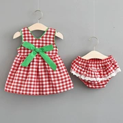Váy bé gái mùa hè 0-1 tuổi Quần áo trẻ em cotton công chúa trẻ sơ sinh gas nước ngoài 2 bé gái 3 phần mỏng - Váy