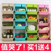 Kệ bếp tầng nhiều đồ dùng bằng nhựa đồ chơi nhỏ bách hóa lưu trữ giỏ rau quả giỏ kệ - Trang chủ