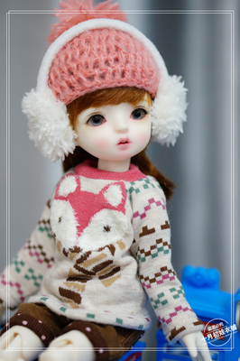 taobao agent Spot new cute scarf fox sweater BJD6 points YOSD six points IMDA3.0 doll clothes A141