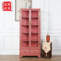 Глянцевый книжный шкаф из натурального дерева для гостиной, коробочка для хранения, украшение, китайский стиль