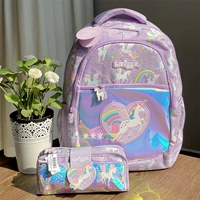 Сиреневый школьный рюкзак для школьников, детская ручка, пенал, сумка-чехол, комплект, единорог, подарок на день рождения