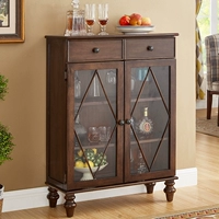Американская стиль сплошной древесина, небольшой короткий винный шкаф гостиная дома Использовать стену европейское стиль ретро -двойное стеклянное шкаф простой винный шкаф