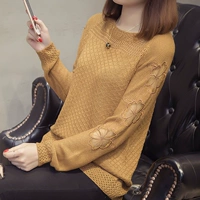 Весенний свитер, кружевной трикотажный бюстгальтер-топ, оверсайз, в корейском стиле, коллекция 2021, городской стиль, в западном стиле
