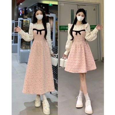 taobao agent Set, dress, long skirt, plus size, french style, Chanel style, bright catchy style