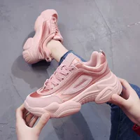 Универсальная розовая зимняя спортивная обувь, 2019, тренд сезона, в корейском стиле