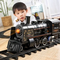 Реалистичная металлическая электрическая модель поезда с рельсами, поезд, машина, имитационное моделирование для детей, 5 лет