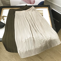 Модная цветная длинная юбка для отдыха, плиссированная юбка, свободный крой, средней длины, в западном стиле