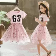 Váy bé gái mùa hè 2019 trẻ em mới công chúa váy bé gái ngoại quốc bé lớn váy voan lưới - Váy
