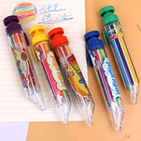 Мультяшные канцтовары для рисования для школьников, многоцветные флуоресцентные мигающие мелки, цветные карандаши
