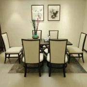 Bàn ăn Trung Quốc mới kết hợp bàn ghế phòng khách 6 người mẫu bàn phòng một bàn sáu ghế bàn ăn gỗ nguyên khối tùy chỉnh - Nhà cung cấp đồ nội thất