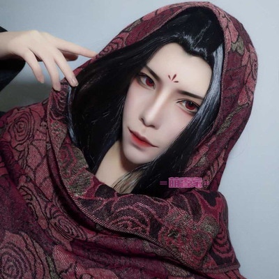 taobao agent Sword San Chuncheng male Tangmen black universal costume ancient style female male beauty pointed single ponytail cos wig