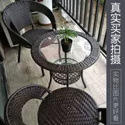 Teng bàn ghế kết hợp đơn giản ghế sân vườn đồ nội thất ghế mây ghế ngoài trời nhỏ bàn cà phê mây ghế tròn bàn ghế - Bàn ghế ngoài trời / sân