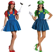 Ngày lễ Super Mario Dress Game Mario Trang phục Quần Bib Kiểu dáng Cosplay Quần áo thợ sửa ống nước Y01 - Cosplay