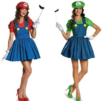 Ngày lễ Super Mario Dress Game Mario Trang phục Quần Bib Kiểu dáng Cosplay Quần áo thợ sửa ống nước Y01 - Cosplay đồ ngủ cosplay nữ sinh
