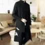 Mùa thu phong cách Trung Quốc áo gió dài áo khoác nam áo khoác Tang phù hợp với áo choàng kiểu cổ Hanfu áo choàng nam - Áo gió thể thao áo khoác gió adidas