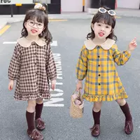 Váy trẻ em 2019 xuân mới Quần áo trẻ em Hàn Quốc Váy kẻ sọc bé công chúa váy dài tay đại dương - Khác đồ bơi cho be gái 14 tuổi