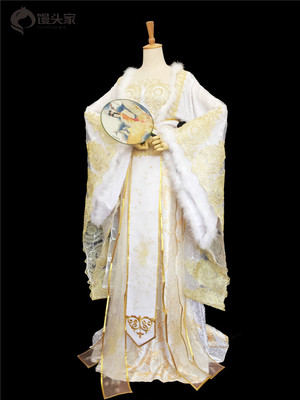 taobao agent COS clothing eight -character collar women's Queen's phoenix robe, the kingdom of the kingdom of phoenix, anthropomorphic gold silk peacock costume palace