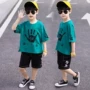 Quần áo trẻ em nam tay ngắn phù hợp hè 2019 trẻ em mới lớn hai bộ quần áo đẹp trai nước ngoài phiên bản Hàn Quốc - Phù hợp với trẻ em quần áo trẻ em nam