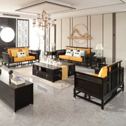Mới Trung Quốc kết hợp sofa gỗ rắn hiện đại tối giản biệt thự da nghệ thuật Trung Quốc phong cách sang trọng sang trọng cao cấp nội thất phòng khách lớn - Nhà cung cấp đồ nội thất