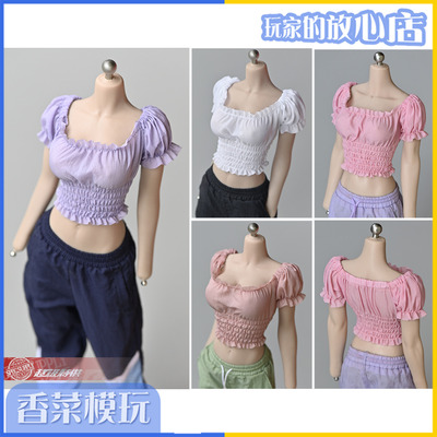 taobao agent 1/6 soldiers model accessories 12 -inch movement puppet TBL pH gum women's body bubble sleeve folded top