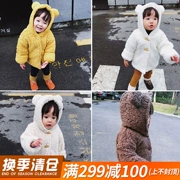 Quần áo thu đông 2018 cho nam và nữ cho bé cộng với áo khoác nhung cho bé áo khoác cotton dày cho bé áo khoác ngoài cho bé 0-1-3 tuổi