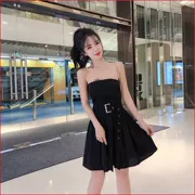 Phụ nữ Hàn Quốc 2019 hè mới gợi cảm từ vai ống hàng đầu váy xếp li khí chất là váy eo mỏng - váy đầm