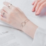 S925 sterling bạc đôi vòng tay nữ phiên bản Hàn Quốc của nữ sinh viên đơn giản Sen Sở hữu vòng tròn cá tính gió lạnh trang sức chic - Vòng đeo tay Clasp lac tay dep