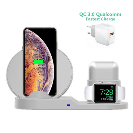 3in1 10W Fast Wireless Charger For iPhone Apple Watch AirPod с ТаоБао 3in1 10W Fast Wireless Charger For iPhone Apple Watch AirPod фото 1